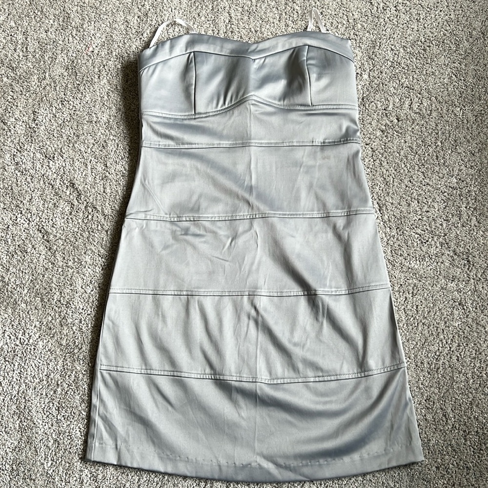 Strapless Silver Dress